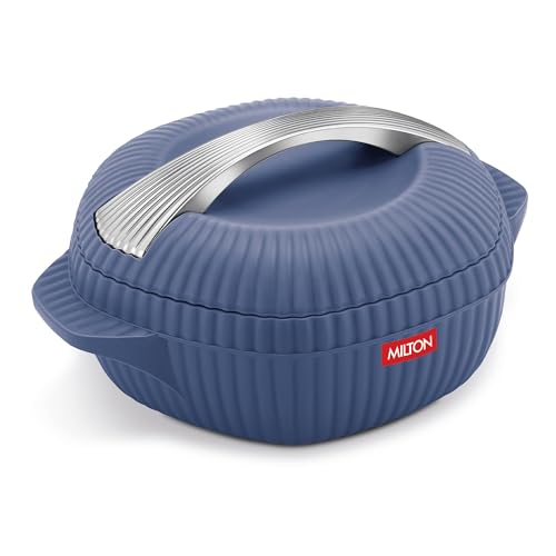 Image of MILTON Oyster 2500 PU Insulated Inner Stainless Steel Casserole, 2190 ml, Royal Blue, BPA Free, Food Grade, Hot and Cold, Easy to Carry, Easy to Store, Chapati, Roti, Curd Maker