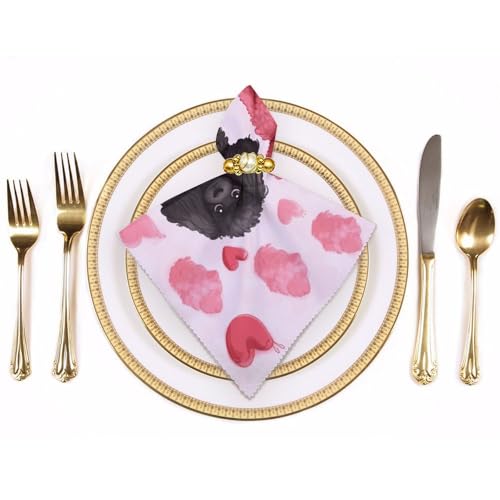 Servilletas de tela cuadradas de poliéster floral miniatura 3