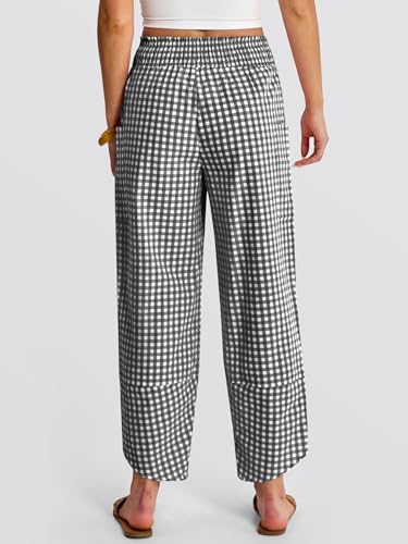 Image of ANRABESS Womens Wide Leg Palazzo Capri Pants 2026 Summer Casual High Waisted Barrel Lounge Flowy Cropped Beach Work Trousers