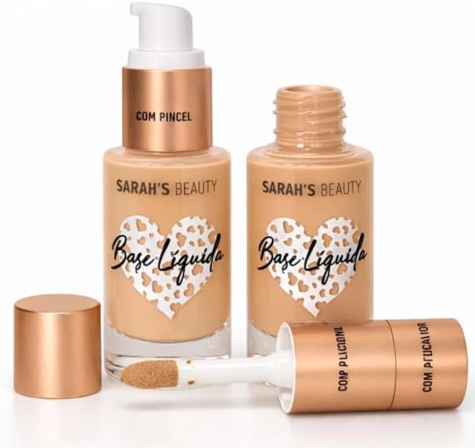 Base Líquida 2 em 1 com Aplicador Duplo – Pump + Pincel Integrado | Cobertura Uniforme, Acabamento Natural e Alta Fixação | Sarah’s Beauty (3)