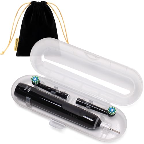 meilinkeji Electric Toothbrush Case for Oral B/Oral-B Pro/iO/Philips Sonicare/Demita/Bitvae and Most Electric Toothbrushes Includes 1 Charger Pouch Transparent