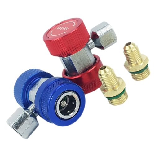 Zerodeko 2 Piezas Adaptador De Coche Convertidor para Coche Sensor Accesorio De Manguera De Refrigerante Unidad De Ventana De Aire Acondicionado Refrigerante AC Vacío Cazador De Focas Metal