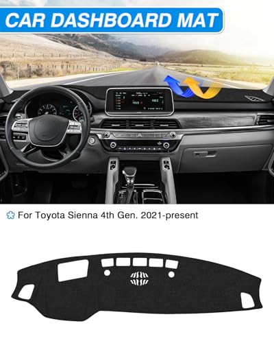 CARTIST Dashboard Mats Compatible with Toyota Sienna 2021 2022 2023 2024 2025 Accessories Dashboard Cover Mat Non-Slip Carpet Sunshield Anti-Glare UV Rays - Thumbnail 3