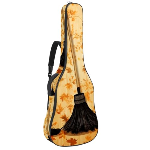 Housse guitare acoustique Halloween Broom avec 2 poches et bandoulière