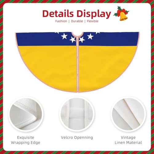 Jupe de sapin de Noël imprimée drapeau Venezuela décoration rustique - 5