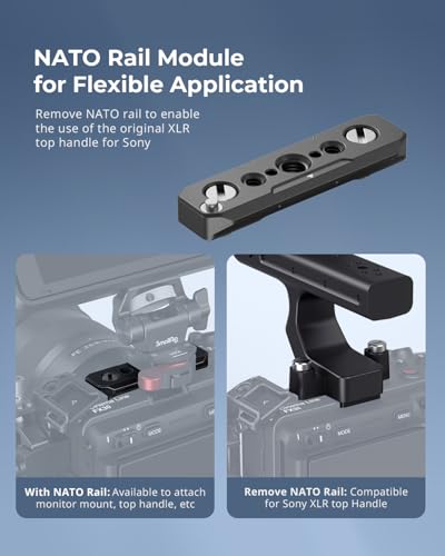 Image of SmallRig Cage Kit for Sony FX3 / FX30 with Cage, V-Mount Battery Mount Plate, LCD Screen Protector, Top Handle, Cable Clamp for HDMI, NATO Rail - 5823