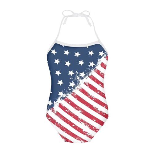 Image of Girls One Piece Swimsuit Beach Bathing Suit Toddler Floral Halter Straps Swimwear for 1-10 Years