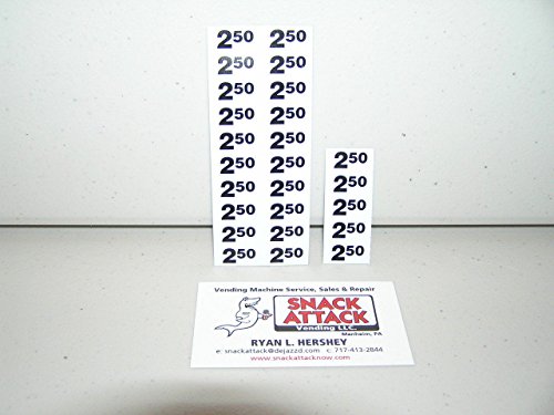 snacks vending machine - (25) SNACK VENDING MACHINE $2.50 / $2.55 PRICE LABELS - Free Ship!