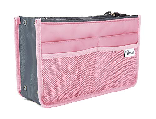 Periea Purse Organizer Insert Handbag Organizer - Chelsy - 28 Colors Available - Small, Medium or Large (Pink, Medium)