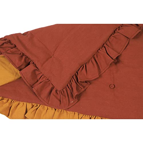 NUEVOS-DOGGADIL-Cotton-Canvas-Quilted-Rectangle-Cat-Dog-Pet-Bed-Mattress-Foldable-Padded-Pet-Mat-Light-Weighted-MattressRust-Mustard