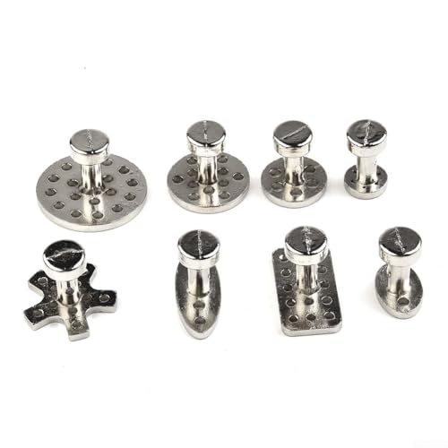 Zilimontt Lot de languettes d'extraction en aluminium pour réparation de bosses – 8 tailles (alliage de zinc) avec ventouse, outil de carrosserie de voiture de qualité professionnelle pour SUV, 4 x 4