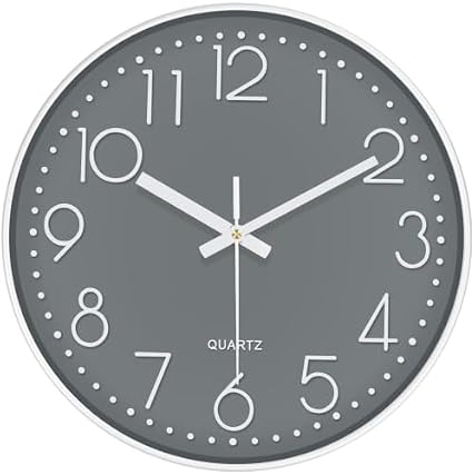 Mabpedo Silent Wall Clocks Battery Operated 8 Inch, Analog Wall Clock with Oversized Number Tempered Glass Mabpedo Silent Wall Clocks Battery Operated 8 Inch, Analog Wall Clock with Oversized Number