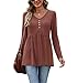 OFEEFAN Womens Shirts V Neck T Shirts Plus Size Tops for Women Lightweight Sweaters 2025 Maternity Tops Red Caramel 2Xl