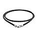 Bling Jewelry Noir véritable Cuir tressé Tissage Collier Pendentif Cordon pour Femmes pour Les Hommes Teen Silver Plaqué Homard Griffe Fermoir 18 Po