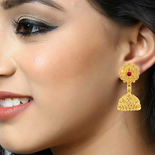 VFJ VIGHNAHARTA FASHION JEWELLERY Vighnaharta Gold Plated alloy Jhumki Earring Combo set for Women & Girls - (Pack of- 4 Pair Jhumki Earring)