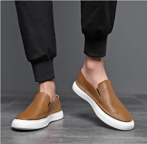 Men's Business Leather Overlay Soft Bottom Loafers Fashionable and Comfortable Moccasin Non-Slip Casual Shoes2