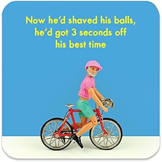 Bold & Bright - Funny 'Shaved Balls' Coaster - Small Gift Ideas For Him Dad - Friends Birthday - Male Colleague Work Office - New Home Gift - Presents For Men - Sold By Brainbox Candy