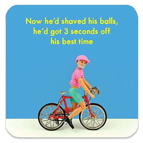 Bold & Bright - Funny 'Shaved Balls' Coaster - Small Gift Ideas For Him Dad - Friends Birthday - Male Colleague Work Office - New Home Gift - Presents For Men - Sold By Brainbox Candy