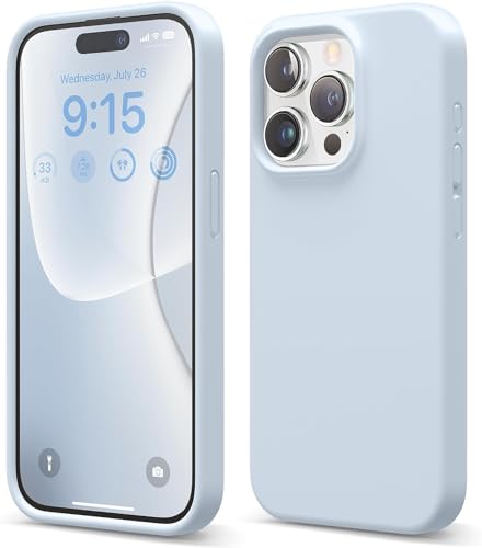 Image of Back Cover for iPhone 13 Pro Case,[Military Shockproof Protection] Liquid Silicone Case with [Soft Anti-Scratch Microfiber Lining for iPhone 13 Pro (Light Blue)