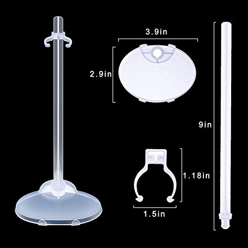 12 Pieces Doll Stands Display Holders Doll Mini Display Stand Transparent Doll Support Frame Prop up 11 to 13 Inch Dolls and Action Figures Doll Accessories, White - Thumbnail 3