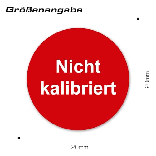 LabelTec Nicht kalibriert Prüfplaketten Aufkleber Kalibrierung Warnhinweis selbstklebend Vinyl Prüfetiketten wasserfest für Messgeräte Werkstatt Labor Qualitätssicherung LTD025 (50, ⌀20mm)