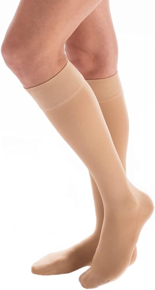 Carolon Health Support Knee High Medical Compression Socks Bariatric Hosiery - Latex Free 30-40 mmHg Closed Toe - 1 Pair