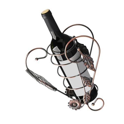 Soporte de vino europeo portátil de hierro color marrón claro miniatura 7