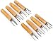 Irisvito Corn Holders, Stainless Steel with Wooden Oak Handle Corn on The Cob Holders for Kids and Adults Home Cooking and BBQ, Set of 8 (4 Inch Long Corn Holder)