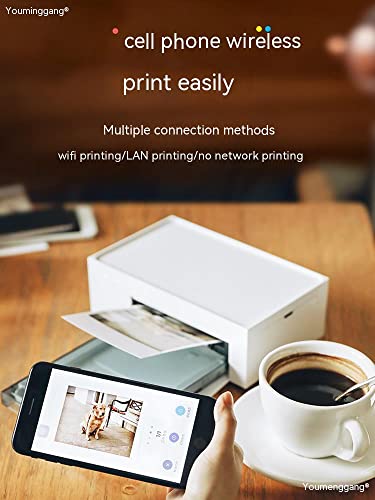 Lunnun Portable 4X6 Inch Instant Photo Printer | Compatible With Ios, Android And Wifi Devices Full-Color Printing (1 Ink Cartridge) (54 Pieces Of Photo Paper) (Wathet) #TOP1