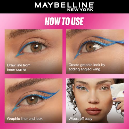 Image of Maybelline Tattoo Play Pink Longwear Liquid Eyeliner, Metallic Finish | Longwear Waterproof Eyeliner