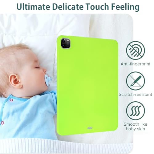 Coque iPad Pro 13 2024 silicone vert fluo pour ne plus perdre sa tablette - 5