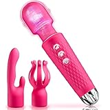 Vibrator Sex Spielzeug für die Frau Paare, Vibration für Frauen Vibratorensets für Frauen Dildo Massagestab, Fingerüberzieher Sex Toyset für Woman mit 10 * 10 Modus, Prostata Massagestab (RoseRot)