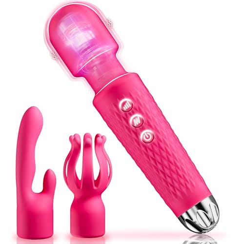 Vibrator Sex Spielzeug für die Frau Paare, Vibration für Frauen Vibratorensets für Frauen Dildo Massagestab, Fingerüberzieher Sex Toyset für Woman mit 10 * 10 Modus, Prostata Massagestab (RoseRot)
