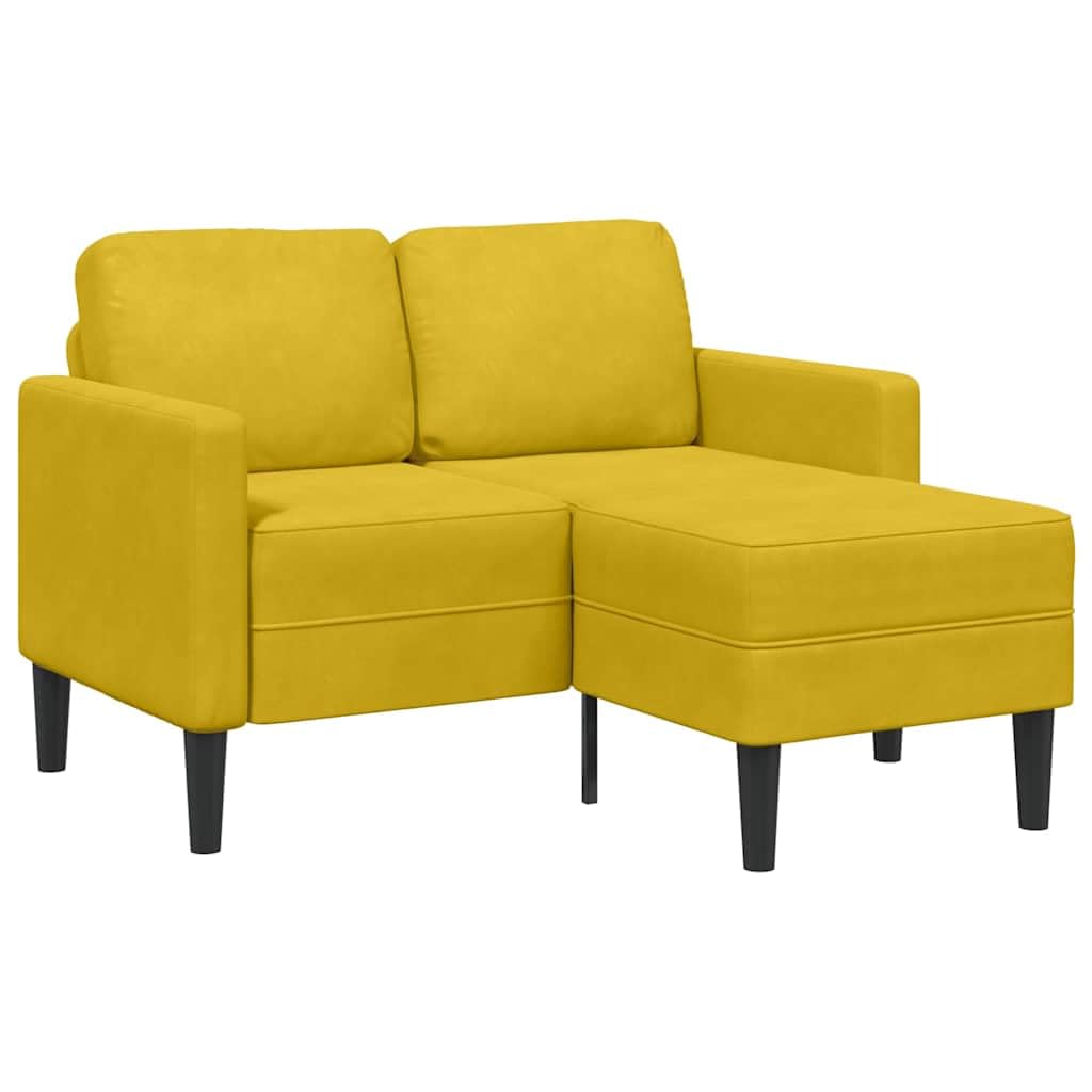Sofá esquinero amarillo de terciopelo de 125 cm para aprovechar rincones en pisos pequeños