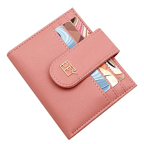 Image of Badiya Small Wallets for Women Bifold Multi Card Case Wallet Slim Credit Card Holder with Zipper Coin Purse, Pink, one size, Minimalist