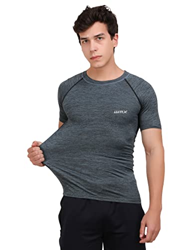 Image of WMX Men's Compression Shirts Athletic Short Sleeve Quick Dry Base-Layer Workout Running T-Shirt Sports Active Fitted Tops