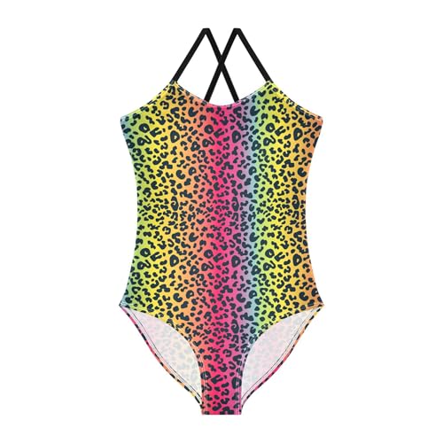 Yuiboo Toddler Girl Swimsuit 1-Piecing Toddler Bathing Suit Girls Swimsuits for Teen Girls Beach Swimwear 3T Gradient Leopard Print