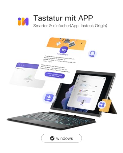 Inateck Tastatur für Microsoft Surface Pro 9, kompatibel mit Pro 11/10/8/X