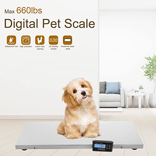 Báscula digital para mascotas hasta 660 lbs con plataforma acero inoxidable miniatura 2