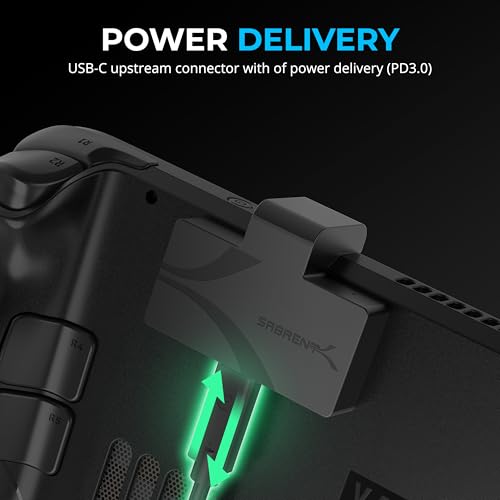 Hub di gioco USB Type-C a 3 porte per Steam Deck | 3.2 da 5 Gbps, doppie porte, ricarica PD, design compatto (HB-STDK) - Hub USB - Immagine 4