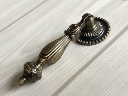 Cabinet Pull Antique, Cabinet Pulls Knob Drop Antique Bronze Dresser Knobs Drawer Pulls Cabinet Door Knob Vintage Style, Material zinc Alloy (Larger)