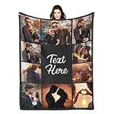 Printwoo Custom Blanket with Picture Text Customized Throws Personalized Blanket Customizable Photo Blankets Customize Gifts for Mom Dad Couple Girlfriend Boyfriend Wife Husband