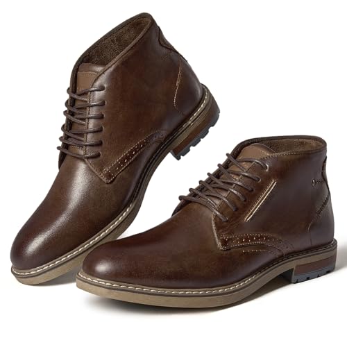 Arkbird Mens Dress Boots Genuine Leather Chukka Boot Classic Casaul Ankle Lace-up Dress Boots for Men
