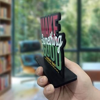 Artvibes Wooden Make Something Good Every Day Positive Quotes Table Decoration For Office Desk | Home Decor | Living Room | Modern Art Wood Showpiece Gift Item (SP_1132N)
