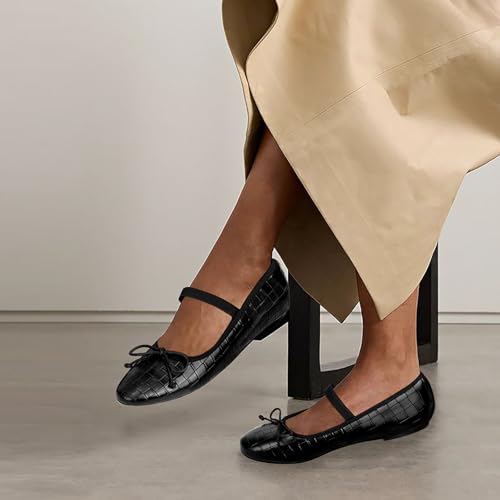 Woven Mesh Ballet Flats for Women with Metal Buckle Strap Round Toe Mary Jane Shoes Slip on Comfortable Casual Breathable Ballerina Shoes4