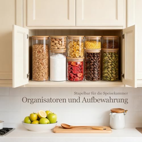 ComSaf Glasbehälter Vorratsgläser mit Deckel 600/950/1400 ml, 6er Set – Ansicht 2