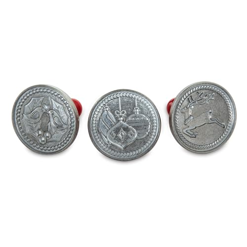 Nordic Ware Yuletide Cookie Stamps (Set Of 3), Sturdy Cast Aluminium Cookie Stamp Set, Cookie Press Set Made In The Usa, Sturdy And Durable Biscuit Maker Press Set