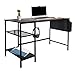 Produktbild hjh OFFICE 830059 Schreibtisch mit Regal & Haken WORKSPACE H I 120x60 Schwarz/Braun Computertisch im Industrial-Design