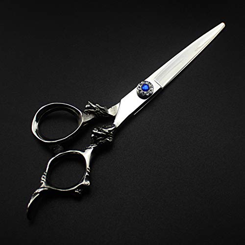 Professional Hair Cutting Shears, Professional Japan 440c 6 inch gem dragon handle hair cutting scissors haircut thinning barber haircutting shears Hairdresser scissors kit (Color : Set)