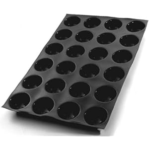 Flexipan Hemisphere 3.55 Oz, 70mm Dia x 40mm Deep (2-3/4″ Dia x 1-9/16″ Deep), 24 Cavities